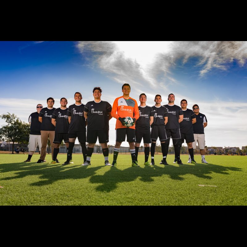 OXNARD, Calif. — Matt Ellenberg, the operator, supports a soccer team made up of his employees. Pictured here in a team photo, the group reflects camaraderie and community fostered through the sport.