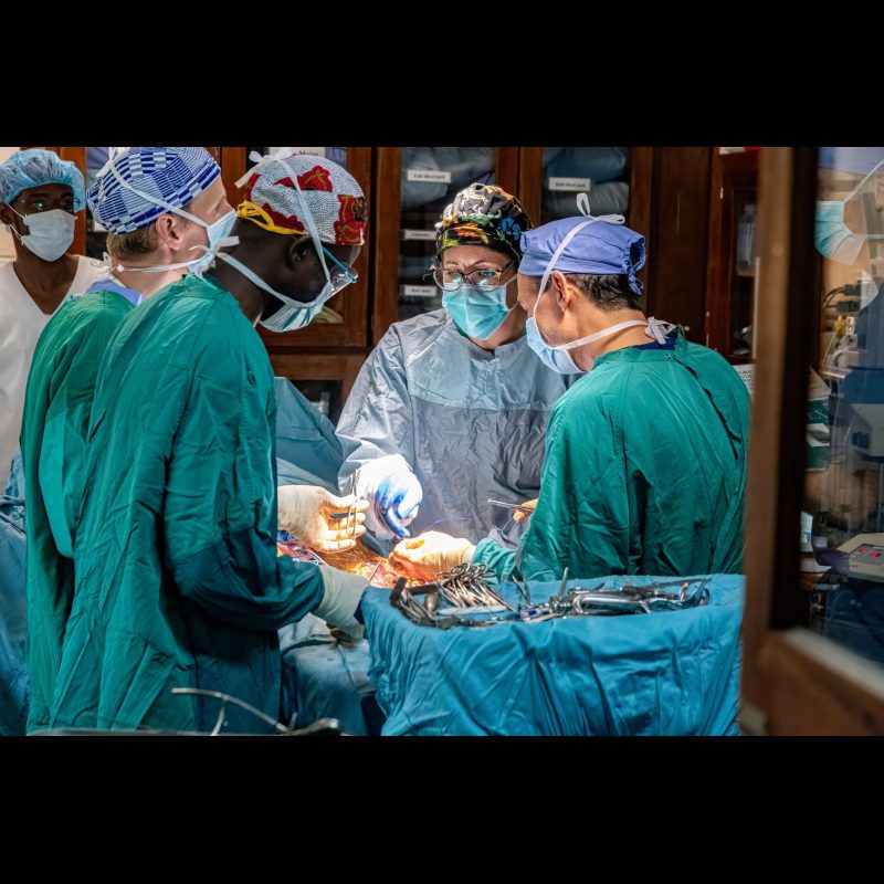 Surgeons are doing a bone graft of the lower part of the leg for a little boy to hopefully help him keep his leg at the Hôpital Baptiste Biblique located in Tsiko, Togo, West Africa.